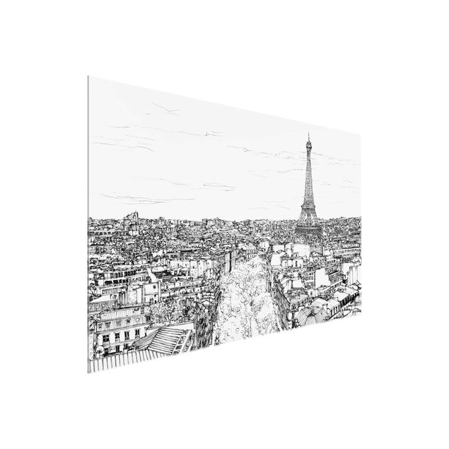 Tableaux en verre architecture & skyline Étude de la ville - Paris