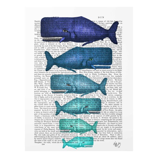 Tableau bleu Lecture des animaux - Famille de baleines