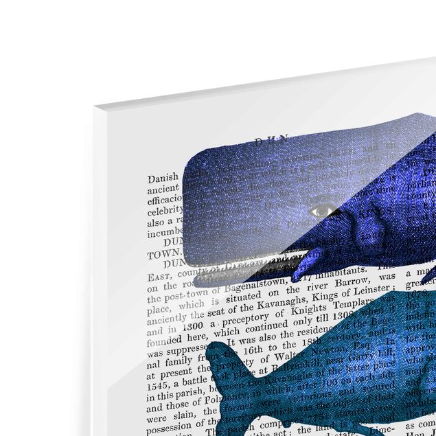 Tableaux en verre magnétique Lecture des animaux - Famille de baleines
