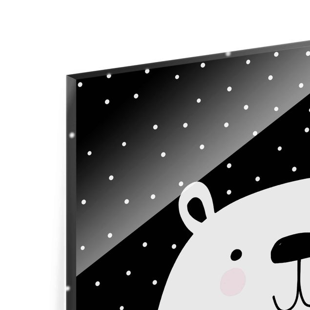Tableaux noir et blanc Zoo à motifs - Ours polaire