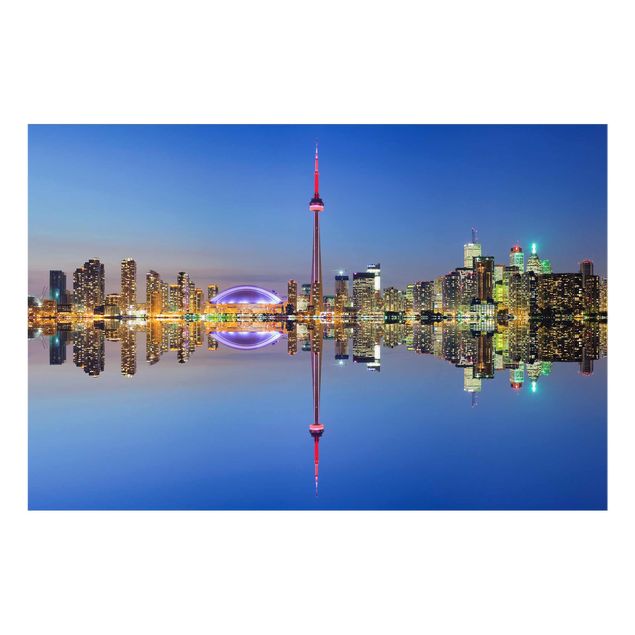 Tableaux de Rainer Mirau Silhouette urbaine de la ville de Toronto devant le lac Ontario