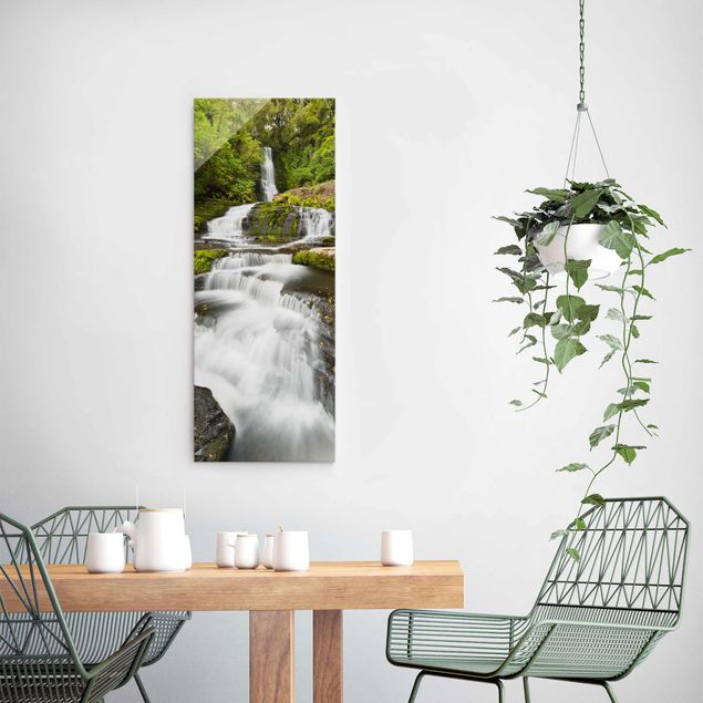 Tableaux en verre cascade McLean Falls en Nouvelle-Zélande