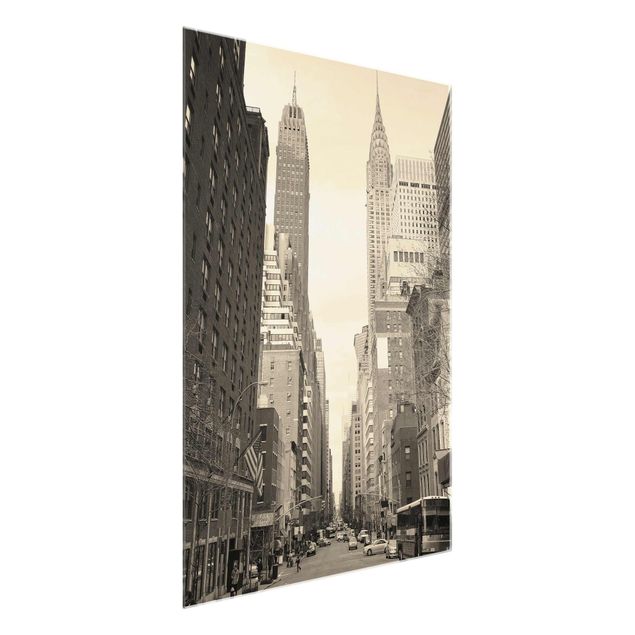 Tableaux en verre architecture & skyline Carte postale des USA