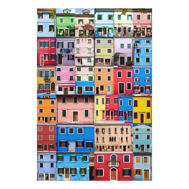 Tableaux multicolore Maisons vénitiennes