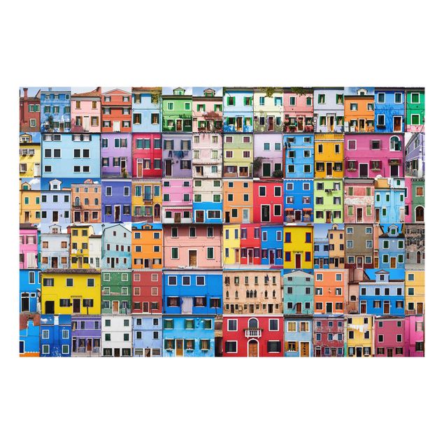 Tableaux multicolore Maisons vénitiennes