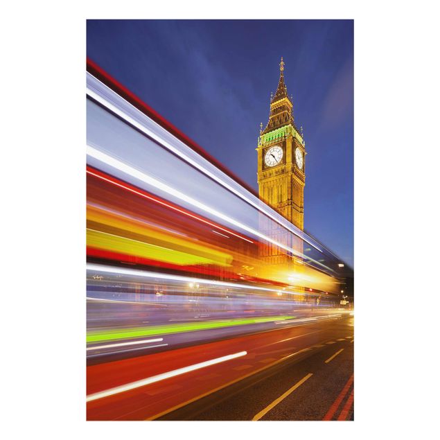 Tableaux modernes Circulation à Londres devant le Big Ben la nuit