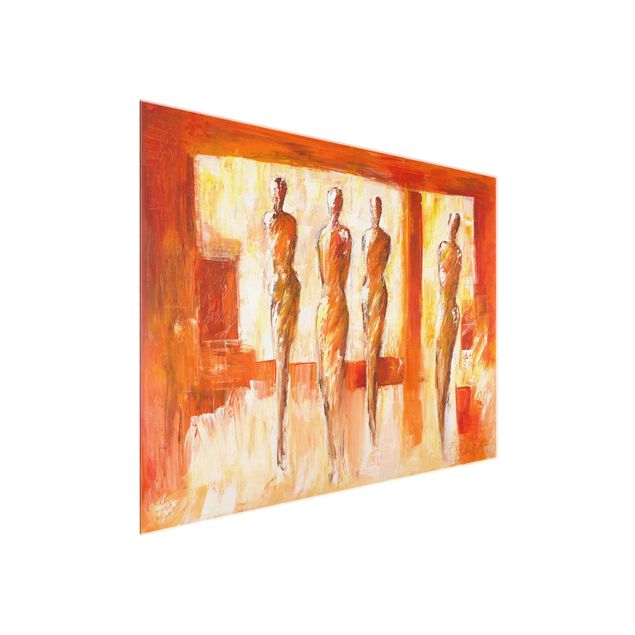 Tableau art abstrait Petra Schüßler - Four Figures In Orange