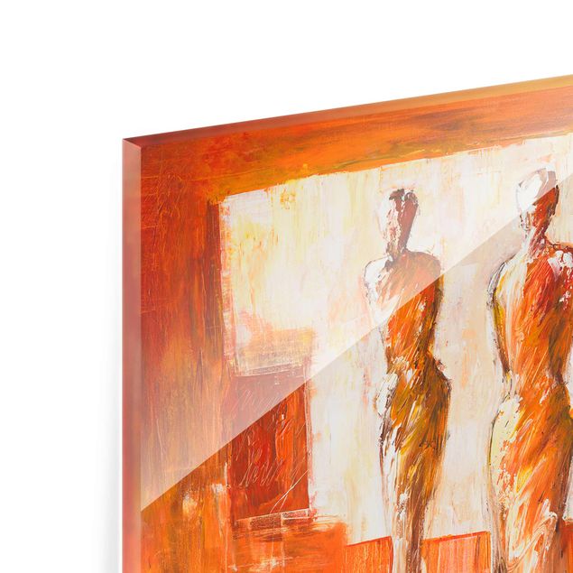 Tableaux en verre magnétique Petra Schüßler - Four Figures In Orange