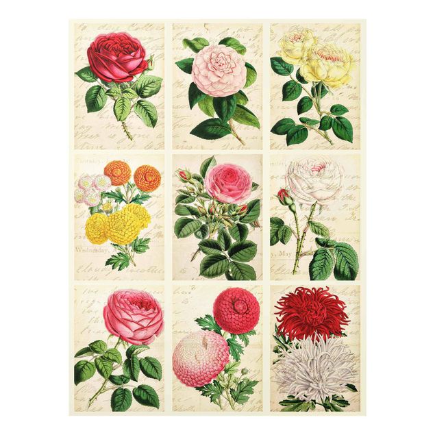 tableaux floraux Collage Vintage Floral
