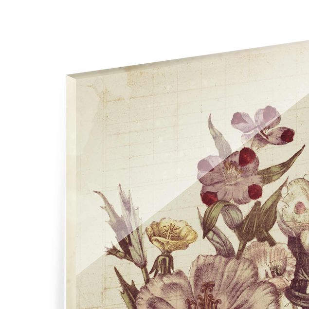 Tableau en verre - Vintage Letter Bouquet