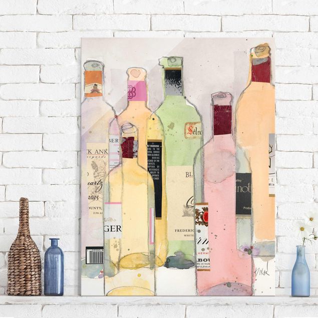 Tableaux moderne Bouteilles de vin à l'aquarelle I