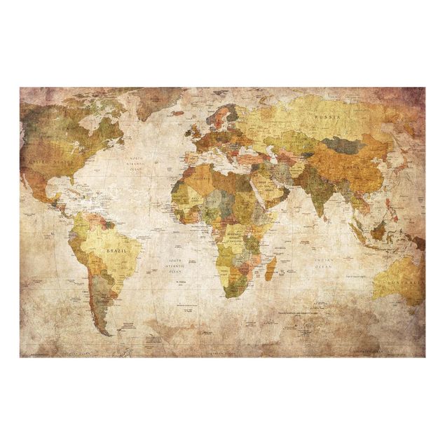 Tableau couleur vert World map
