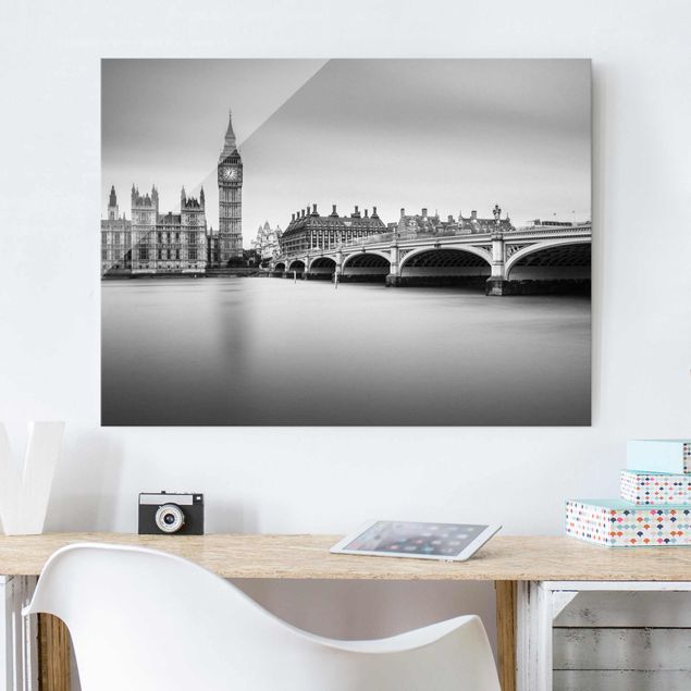 Tableaux en verre Londres Pont de Westminster et Big Ben