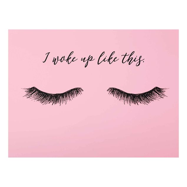 Tableau couleur rose Eyelashes Chat - Wake Up