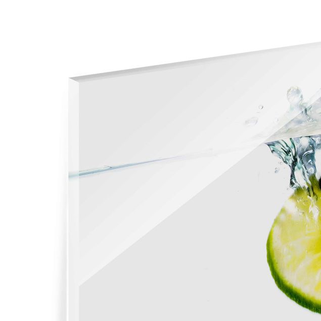 Tableau en verre - Lemon And Lime In Water