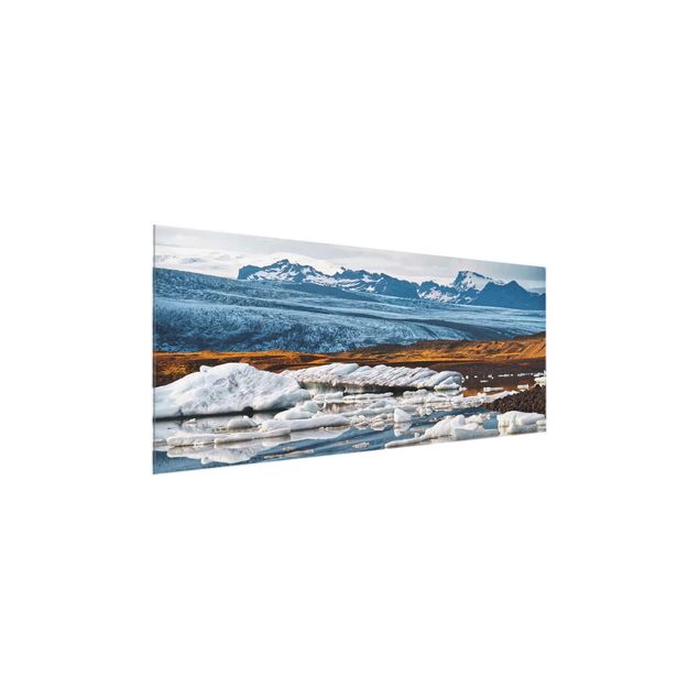 Tableau verre montagne Lagune de glacier
