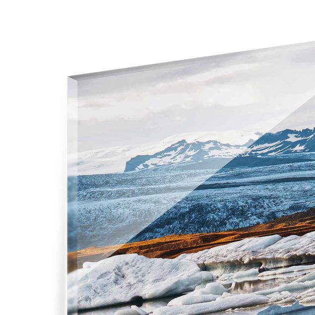 Tableau en verre paysage Lagune de glacier