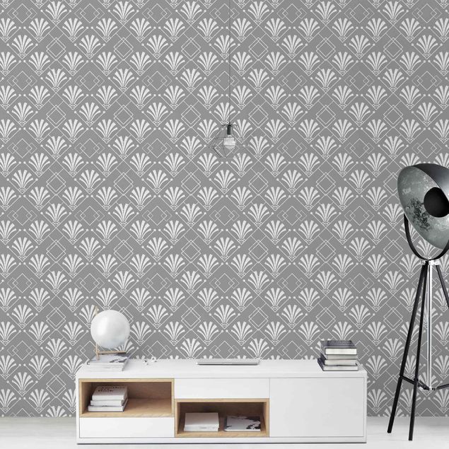 Tapisserie vintage Glitter Look With Art Deko On Grey Backdrop