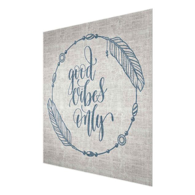 Tableau décoration Good Vibes Only Linen Look