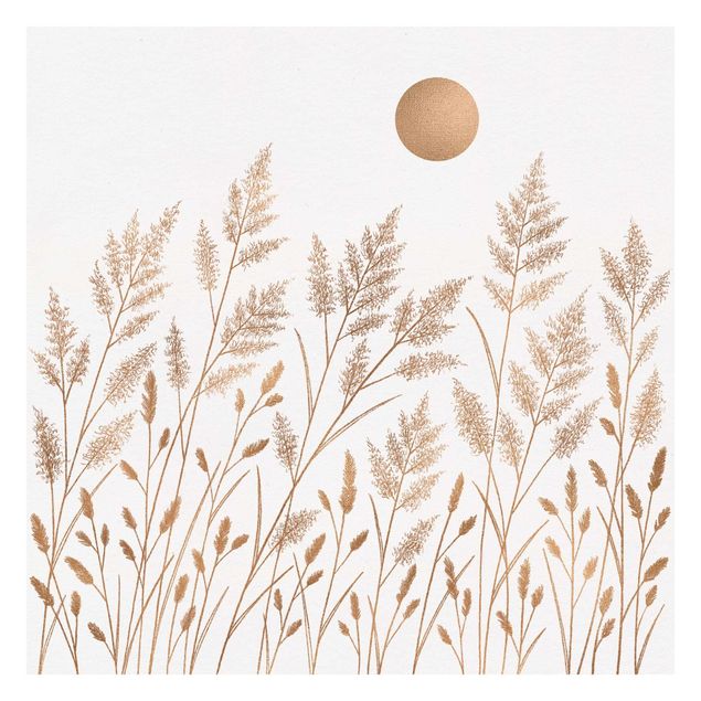 Papier peint - Grasses And Moon In Gold