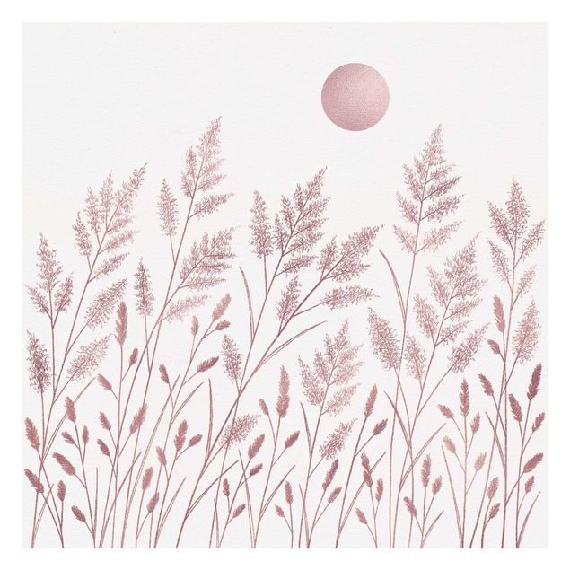 Papier peint - Grasses And Moon In Coppery