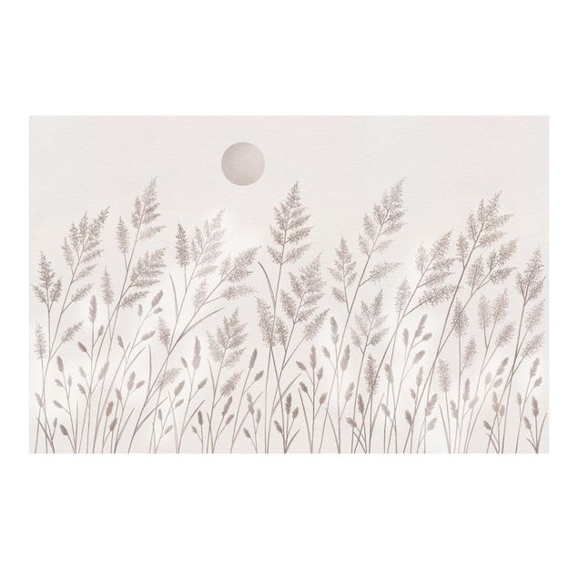 Papier peint - Grasses And Moon In Silver