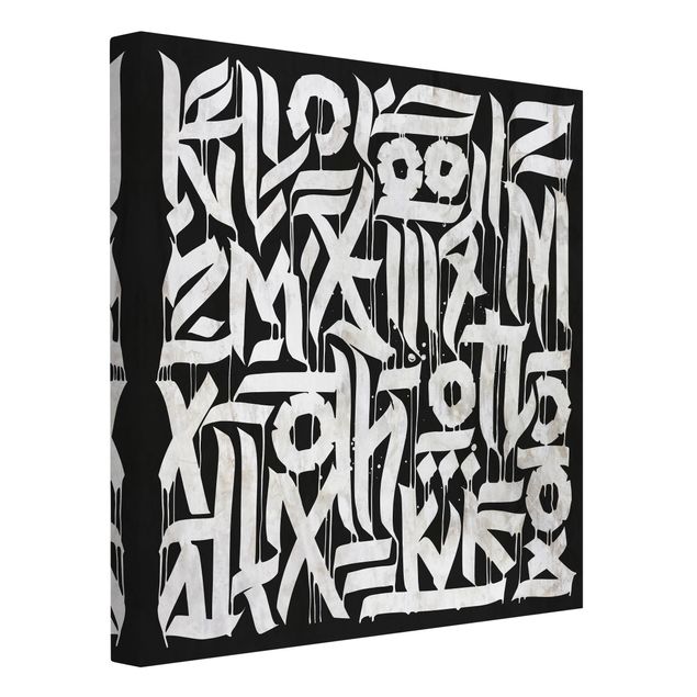Tableaux noir et blanc Graffiti Art Calligraphy Black