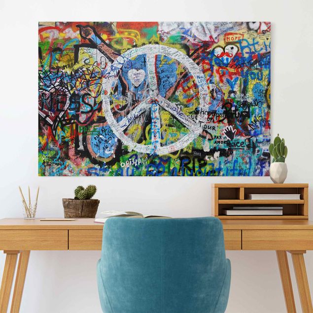 Tableaux moderne Graffiti Wall Peace Sign