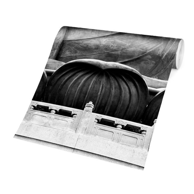 Papier peint panoramique Grand Bouddha Noir et Blanc