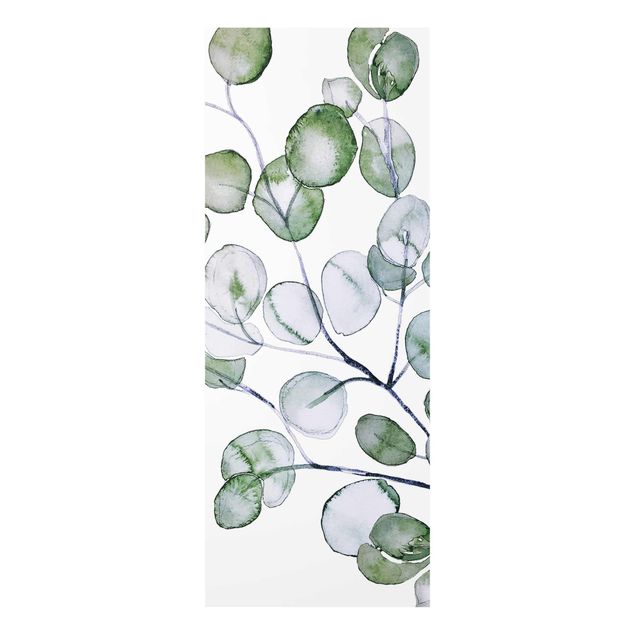 Tableau couleur vert Branche d'eucalyptus vert aquarelle