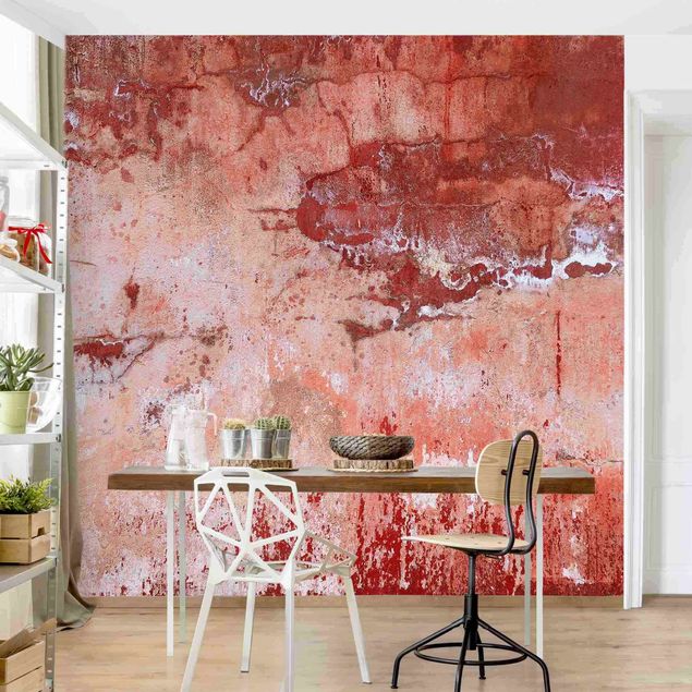 Papiers peints industriels Mur en béton grunge rouge