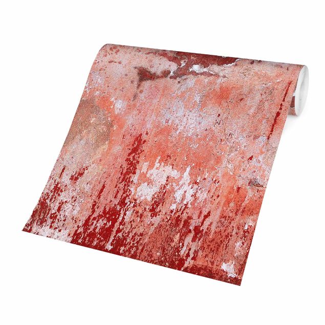 Tapisserie rouge Mur en béton grunge rouge