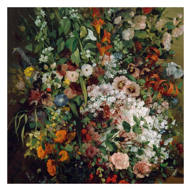 papier peint xxl Gustave Courbet - Bouquet de fleurs dans un vase