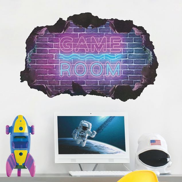 Autocollant mural Neon Text Game Room