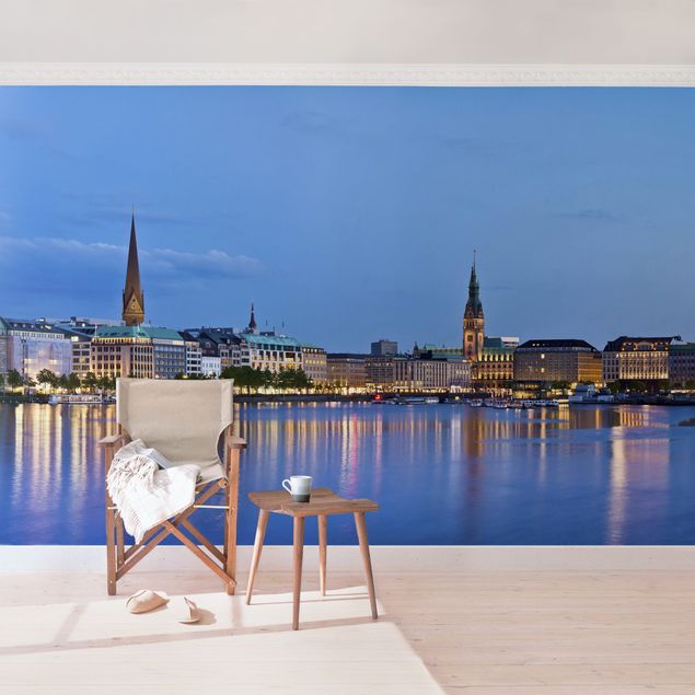 Papier peint panoramique ville Hambourg Skyline