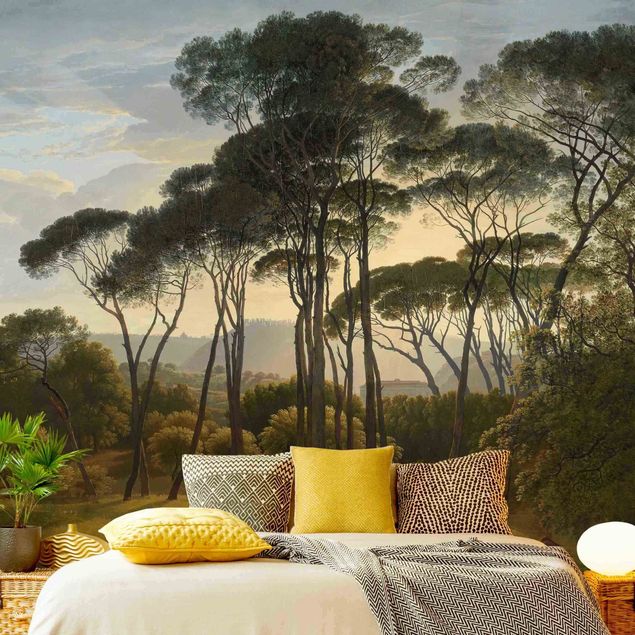 Papiers peints modernes Hendrik Voogd Paysage avec arbres à l'huile