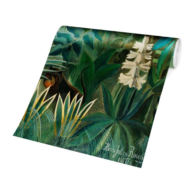 Papier peint turquoise Henri Rousseau - Jungle à l'équateur