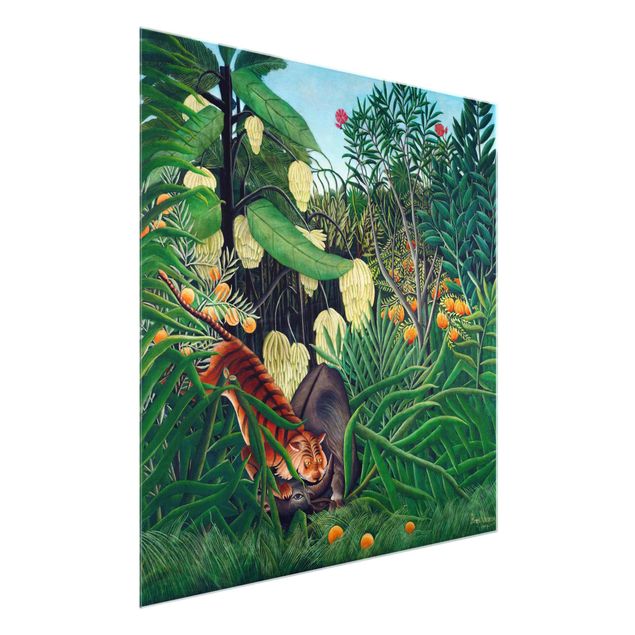 Tableau tigre Henri Rousseau - Combat entre un tigre et un buffle