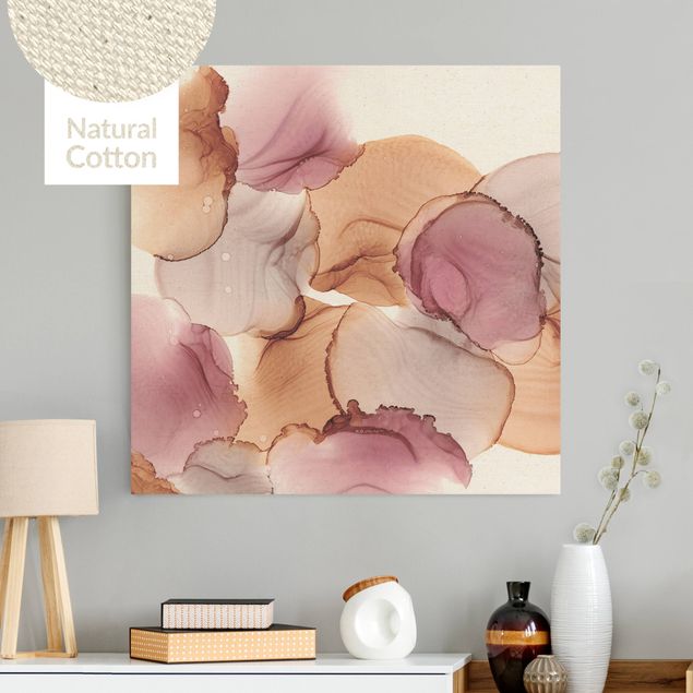 Tableaux sur toile avec dessins Vibrations d'automne en violet et cuivre