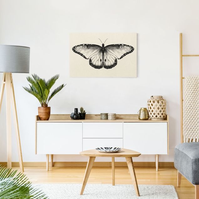 Tableaux modernes Illustration -  Papillon Morpho volant noir