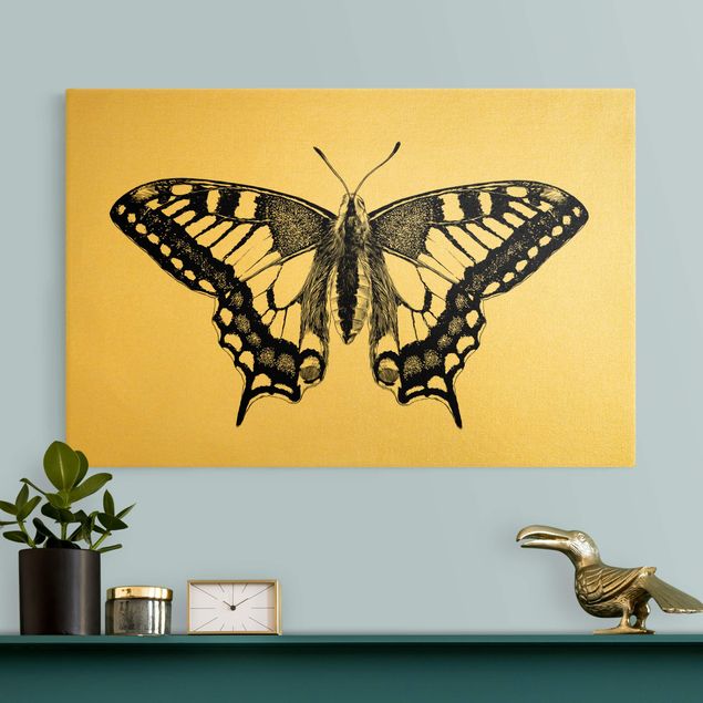 Tableau animaux Illustration Flying Dovetail Black