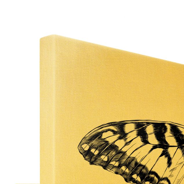 Toile imprimée animaux Illustration Flying Tiger Swallowtail Black