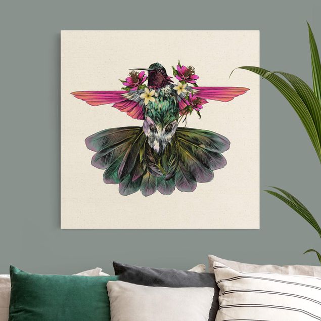 Tableaux moderne Illustration Colibri Floral