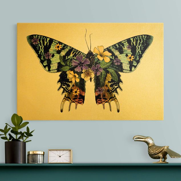 Tableau animaux Illustration Floral Madagascan Butterfly