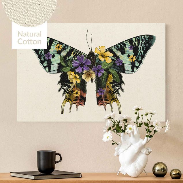 Tableau papillon Illustration -  Papillon de Madagascar Floral