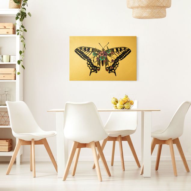 Tableau moderne Illustration Floral Swallowtail