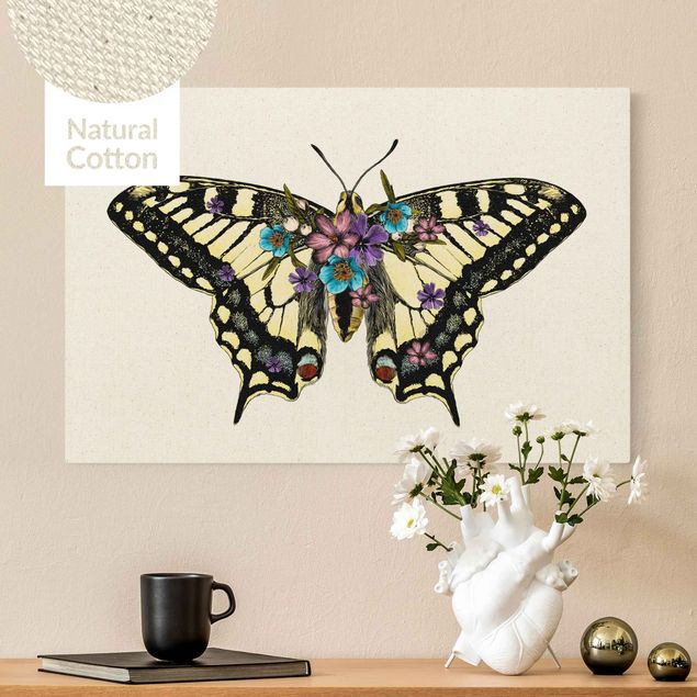 Tableau papillon Illustration -  Papillon glauque floral