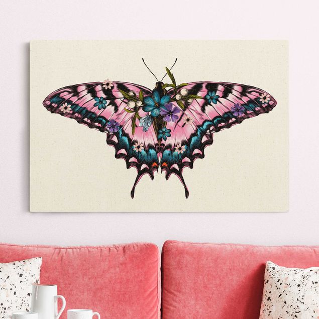 Tableau tigre Illustration -  Papillon machaon floral