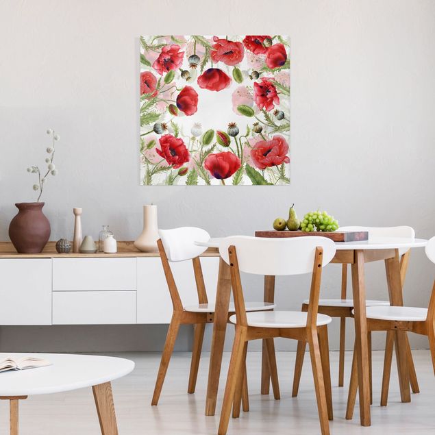 Tableaux modernes Illustrated Poppies