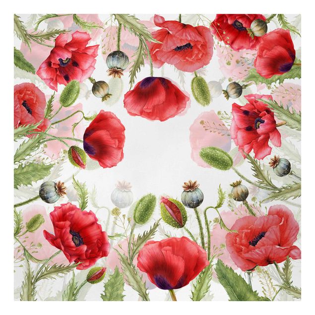 Tableaux florals Illustrated Poppies